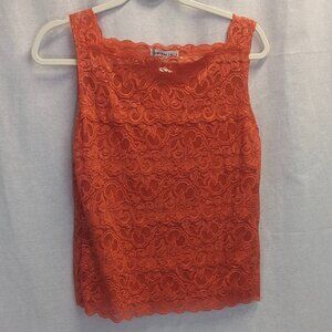 Central Falls Size Large Orange Lacy Tank